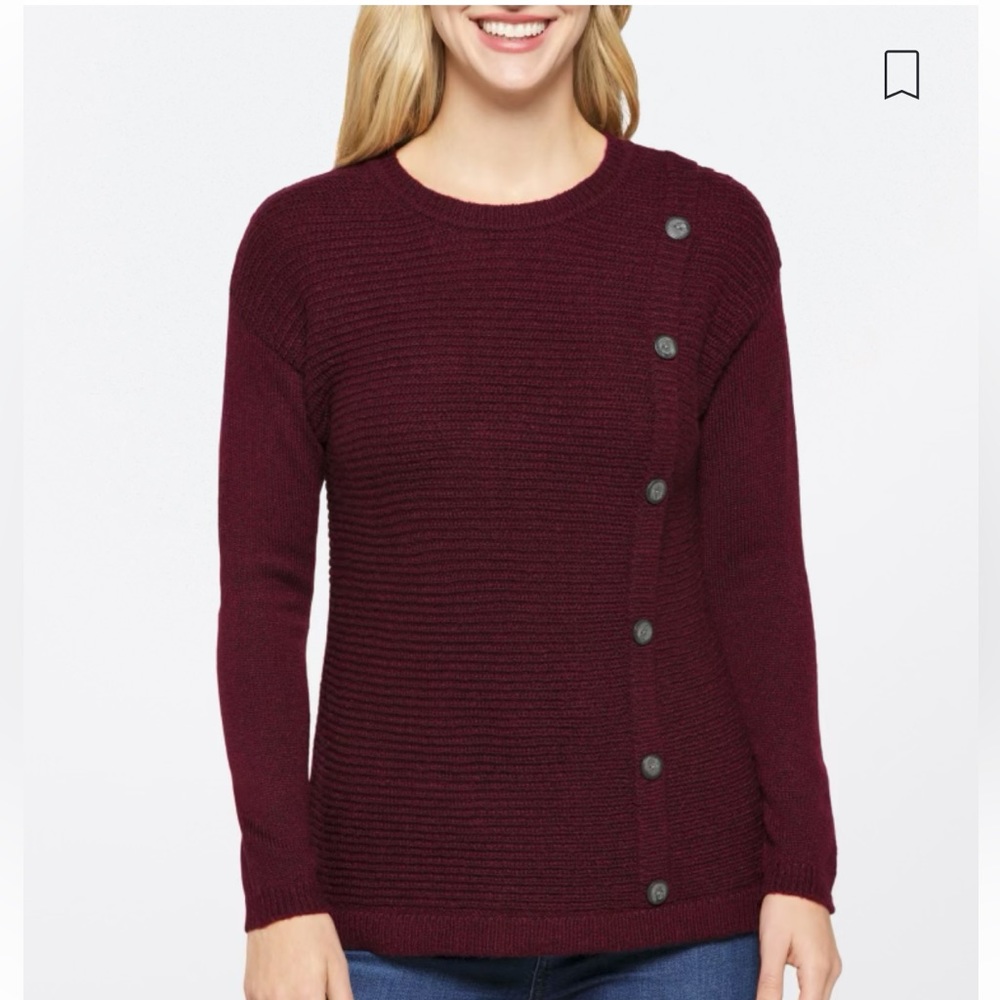 Fortune& Ivy Dolores Button Detail Sweater